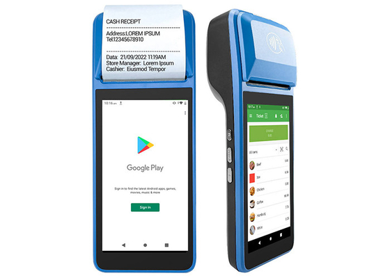 China Tragbares 5-Zoll-4G-WIFI-NFC-Android-POS-Terminal mit Thermodrucker im Google Play Store fournisseur